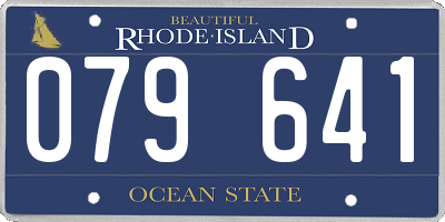 RI license plate 079641
