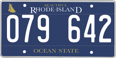 RI license plate 079642