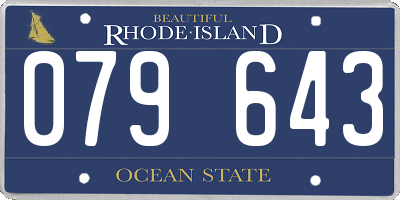 RI license plate 079643