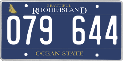 RI license plate 079644