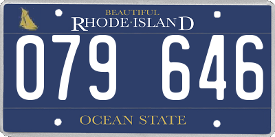RI license plate 079646
