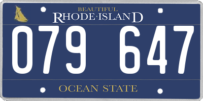RI license plate 079647