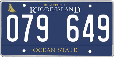 RI license plate 079649