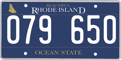 RI license plate 079650