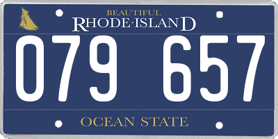 RI license plate 079657