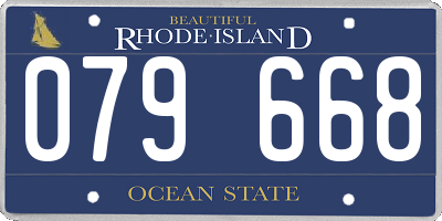 RI license plate 079668