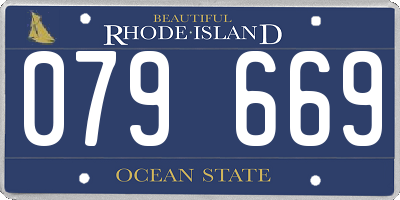 RI license plate 079669