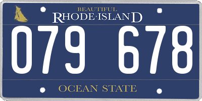 RI license plate 079678