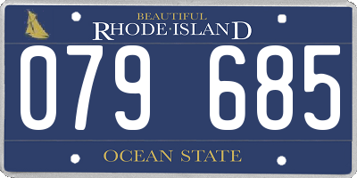 RI license plate 079685