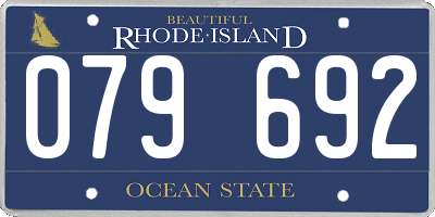 RI license plate 079692