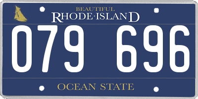 RI license plate 079696
