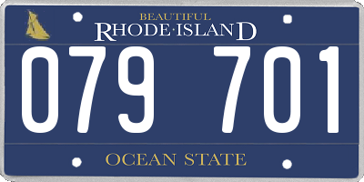 RI license plate 079701