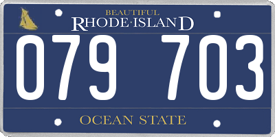 RI license plate 079703