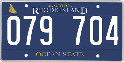 RI license plate 079704