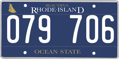 RI license plate 079706