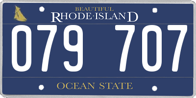 RI license plate 079707