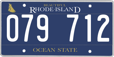 RI license plate 079712