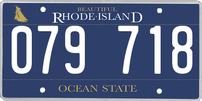 RI license plate 079718