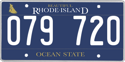 RI license plate 079720