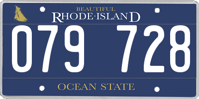 RI license plate 079728