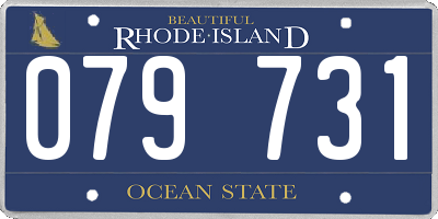 RI license plate 079731