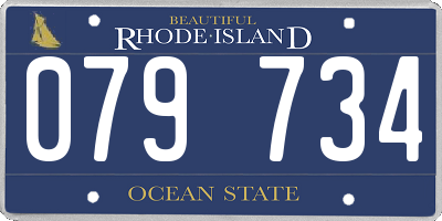 RI license plate 079734