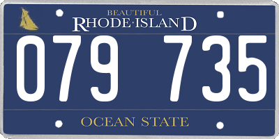 RI license plate 079735