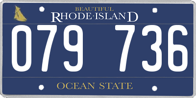 RI license plate 079736