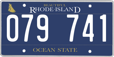 RI license plate 079741