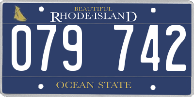 RI license plate 079742