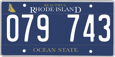RI license plate 079743