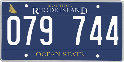 RI license plate 079744