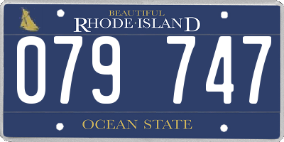 RI license plate 079747