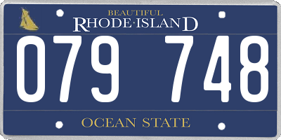 RI license plate 079748