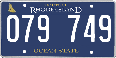 RI license plate 079749