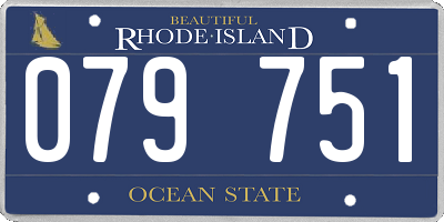 RI license plate 079751