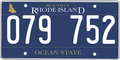 RI license plate 079752