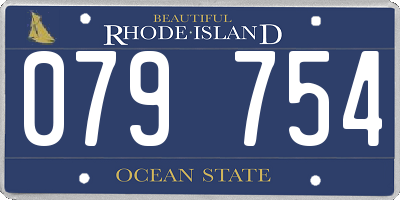 RI license plate 079754