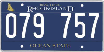RI license plate 079757