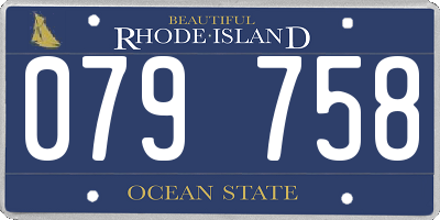 RI license plate 079758