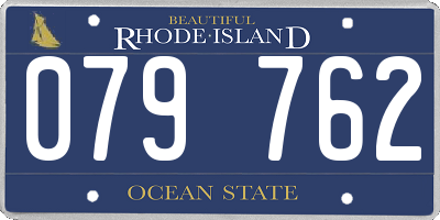 RI license plate 079762