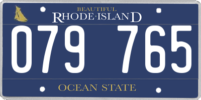 RI license plate 079765