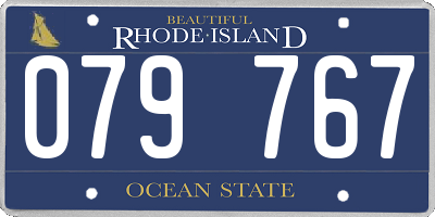 RI license plate 079767