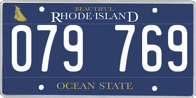 RI license plate 079769
