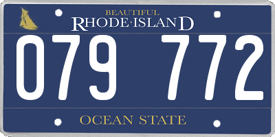 RI license plate 079772