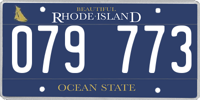 RI license plate 079773
