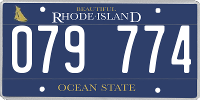 RI license plate 079774