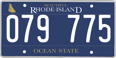 RI license plate 079775