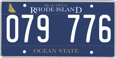 RI license plate 079776