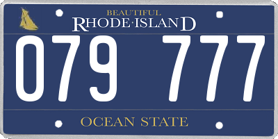 RI license plate 079777